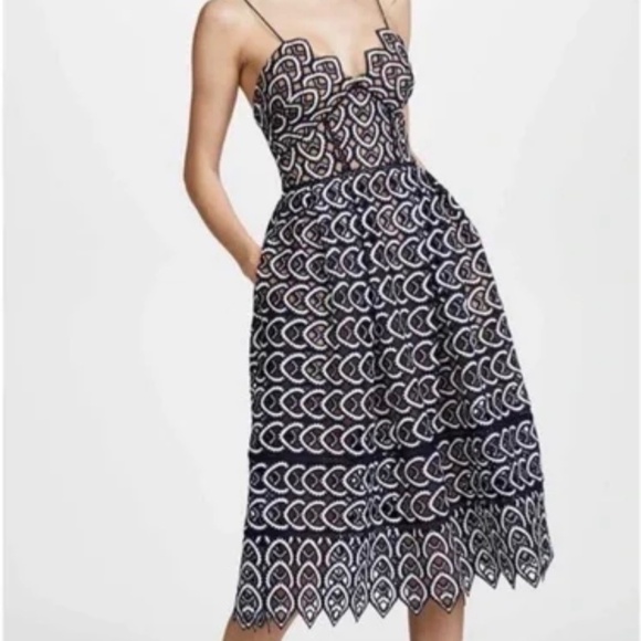 Self-Portrait Dresses & Skirts - Self portrait azalea peacock lace midi dress 2 NWOT